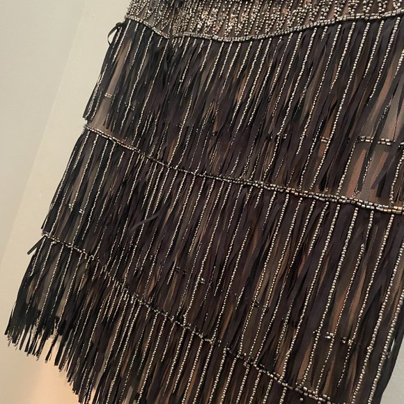 NWT Adrianna Papell Embellished Fringe Trim A Line Dress 10 - Picture 13 of 13